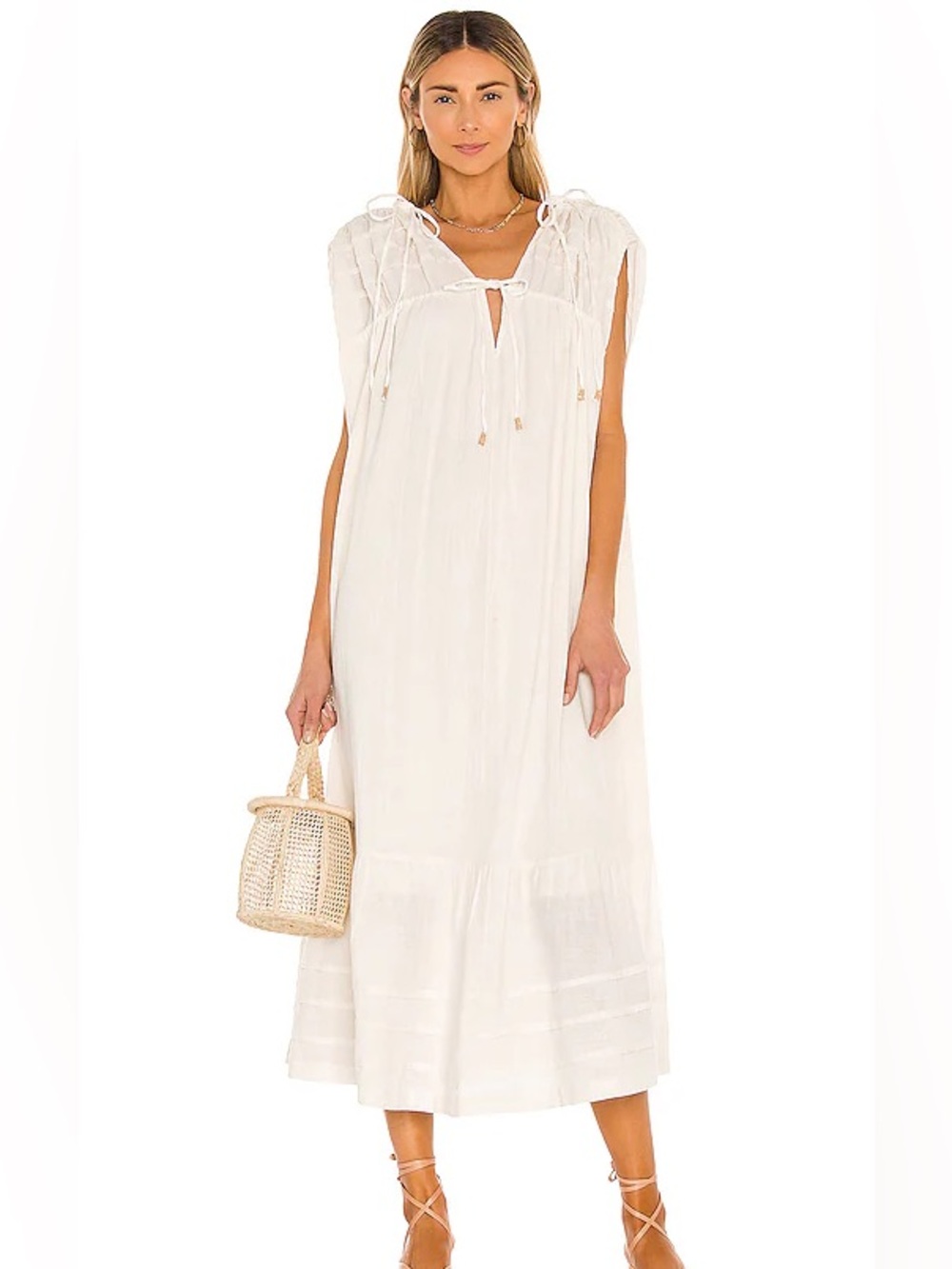 Free People In The Mood for This bohemian cotton midi dress Size Medium - Picture 2 of 10